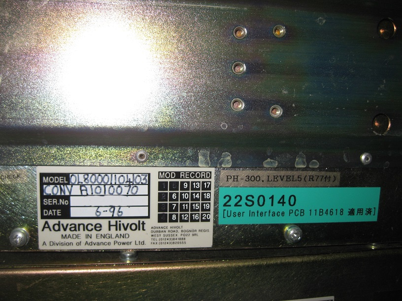 Advance Hivolt OL80001104103 CONV A1010070