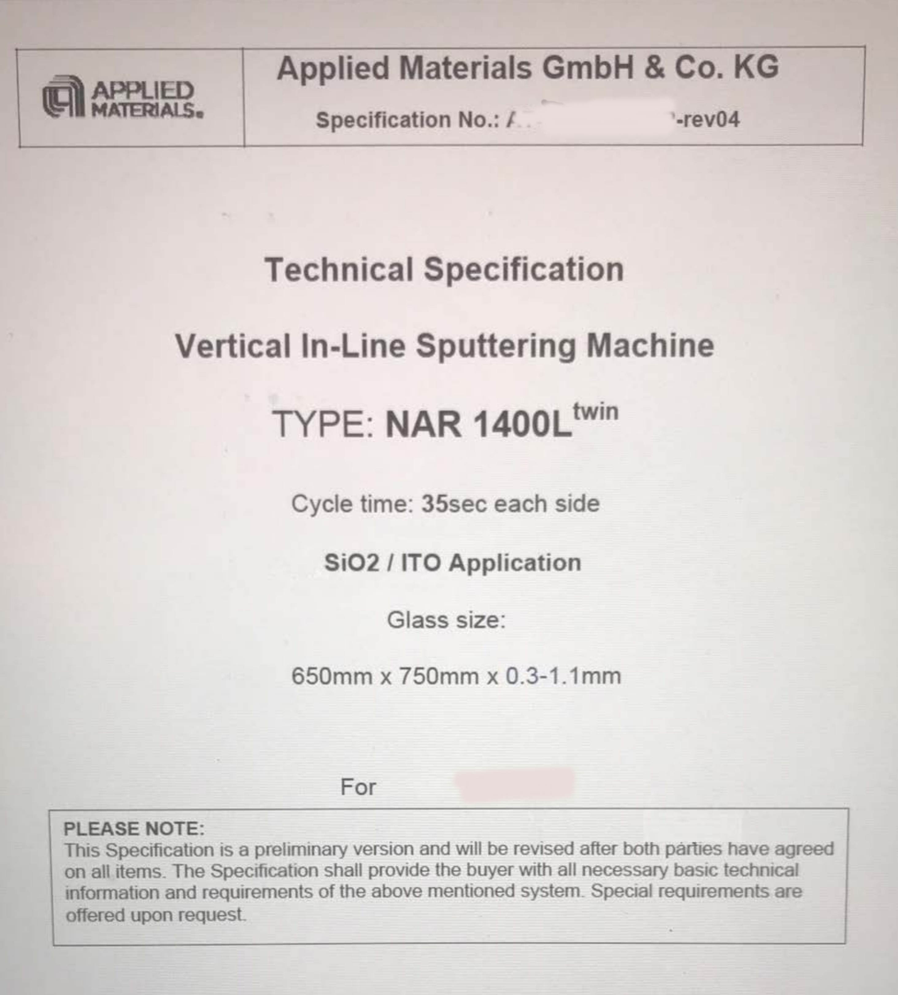 AKT / Applied Materials Aristo 1400L