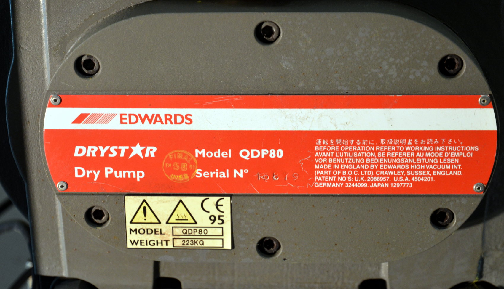 Edwards QDP80 + QMB250F