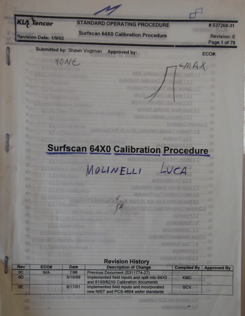 KLA TENCOR Surfscan 64X0 Calibration Procedure