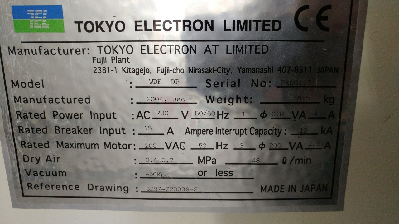 TEL Tokyo Electron WDF DP