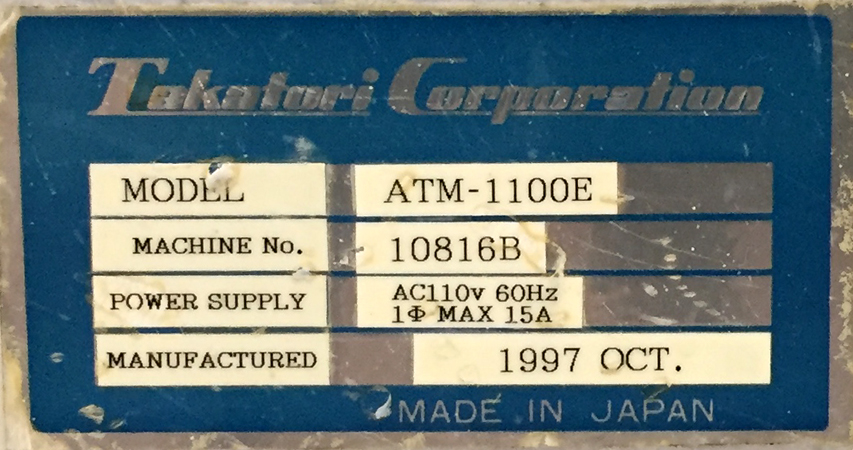 TAKATORI ATM-1100E