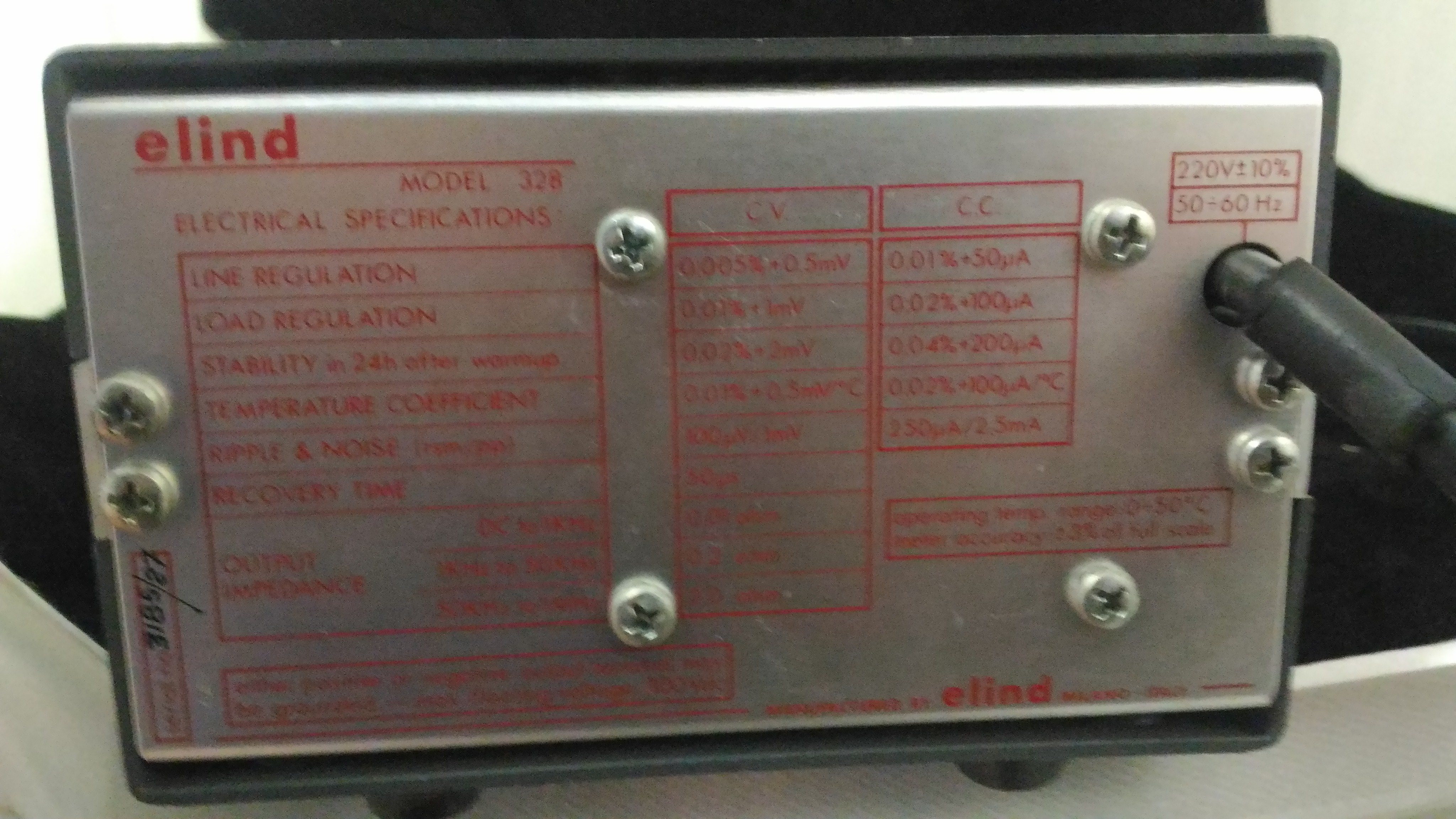 Elind 328 Laboratory power supply 0-0,8A current adj - 0 - 32 V voltage ...